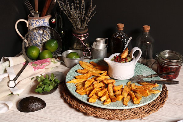 Batata doce frita & creme de abacate