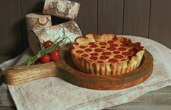 Quiche de tomate cereja e cavala