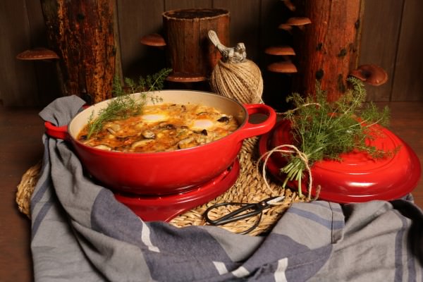 Chícharos com cogumelos shitake